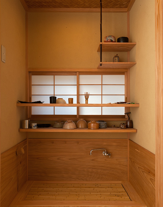 茶室そばの水屋の造作：オーダーメイド家具建具事例